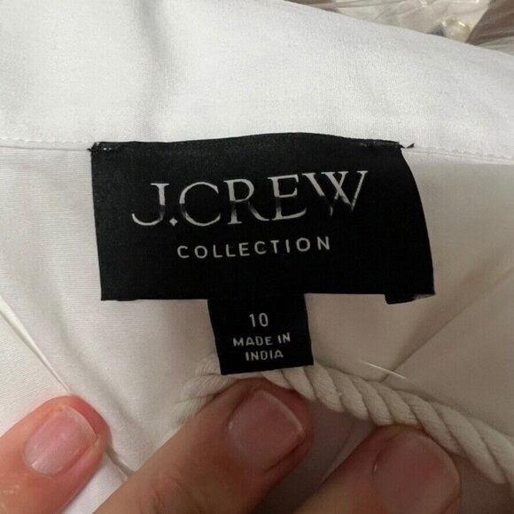 J.Crew Collection Maris dress in cotton-blend poplin White Size 10 CA691 - Picture 9 of 9